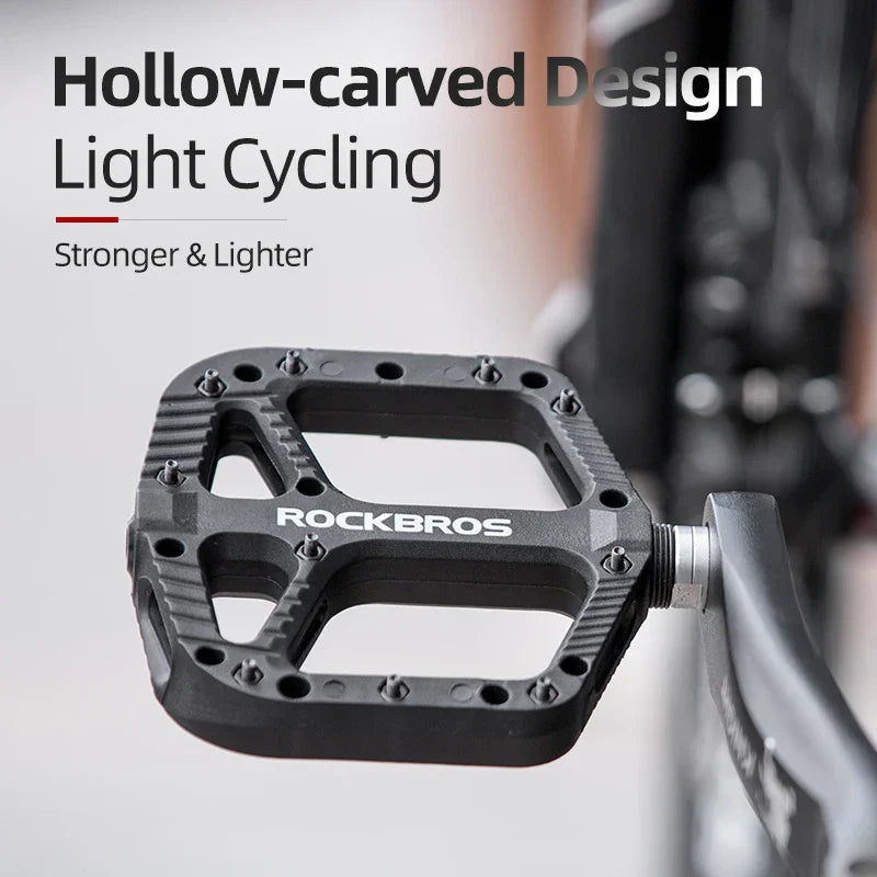 Ultralight Flat Platform Bicycle Pedals Nylon Composite Black-3