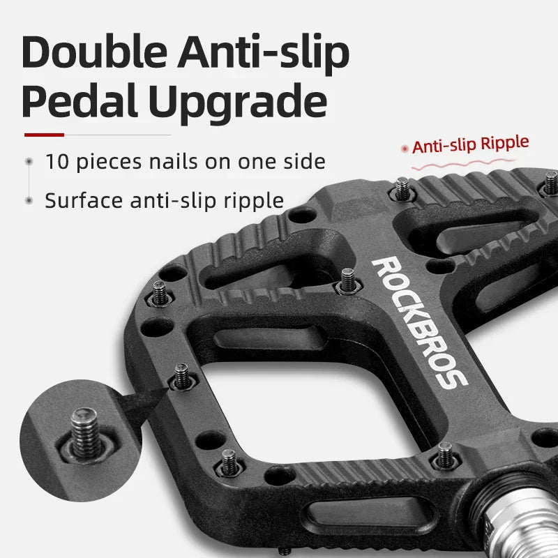 Ultralight Flat Platform Bicycle Pedals Nylon Composite Black-2