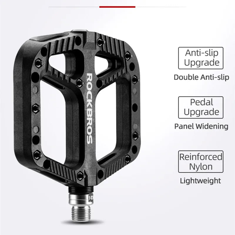 Ultralight Flat Platform Bicycle Pedals Nylon Composite Black-4
