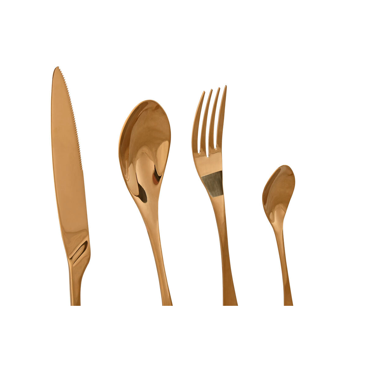 Cutlery Home ESPRIT Golden Stainless steel 2 x 1,5 x 25,5 cm 16 Pieces-3