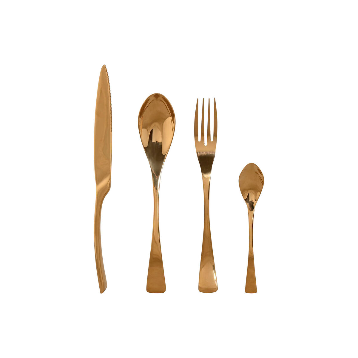 Cutlery Home ESPRIT Golden Stainless steel 2 x 1,5 x 25,5 cm 16 Pieces-0