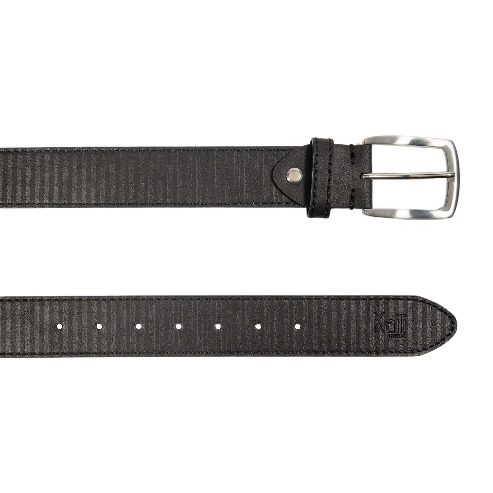 K4009AB | Cintura Uomo Allover in Fodera Pelle Finitura in Pu. Colore Nero. Dimensioni: cm 125 x 3,8 x 0,5 (giro vita cm 110). Confezione: Gift Box rigido fondo/coperchio-1