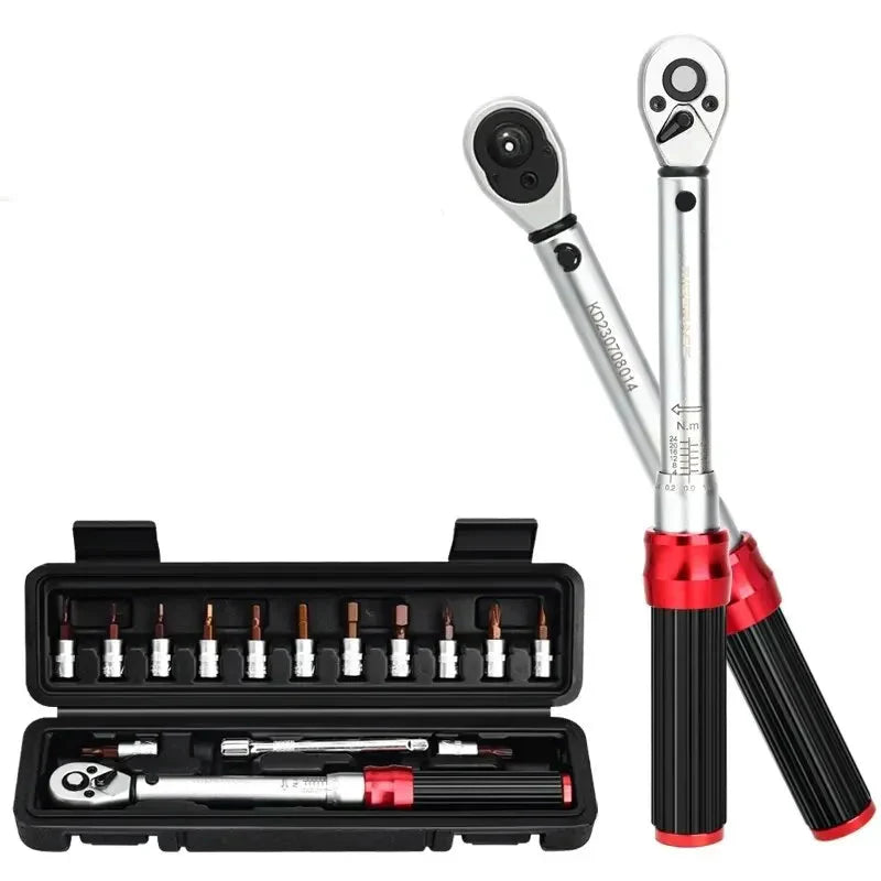15-Piece Bicycle Torque Wrench Set Red-1